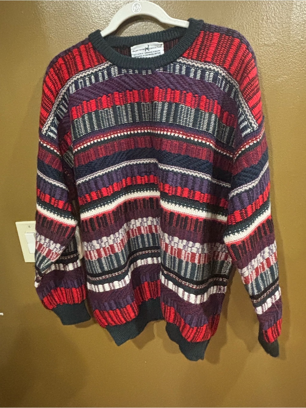 VTG Peruvian Connection men's Multicolor Crewneck Sweater XL 100% Alpaca BOLIVIA